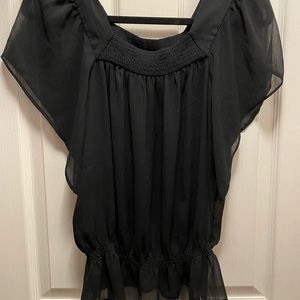 Mossimo Sheer Black Off the Shoulder Top Size XS